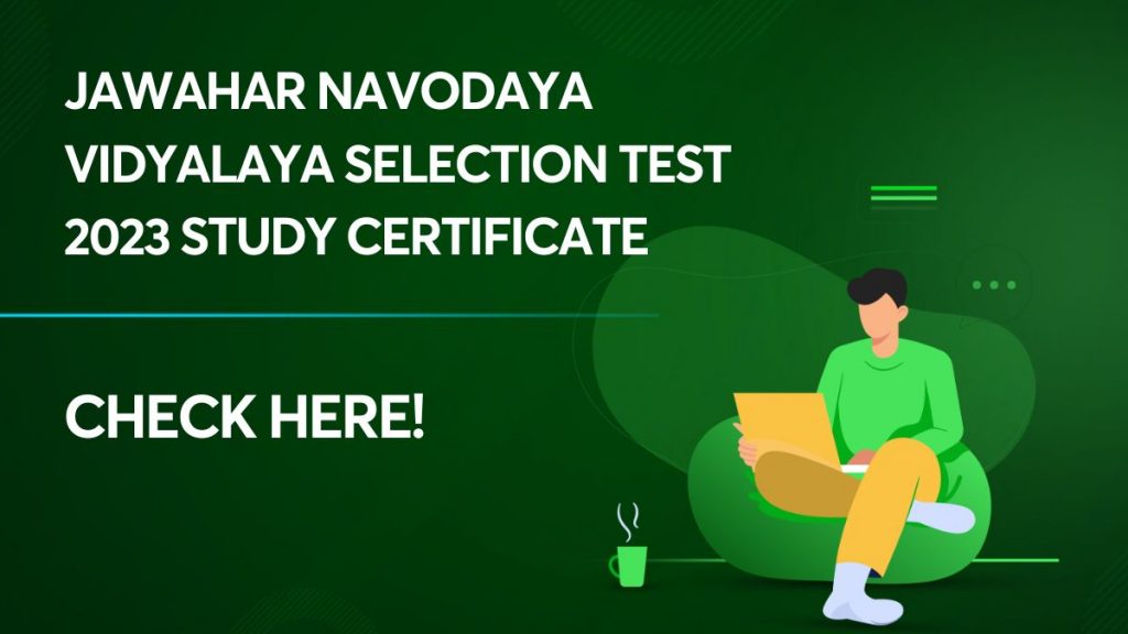 jawahar navodaya vidyalaya selection test 2023 study certificate